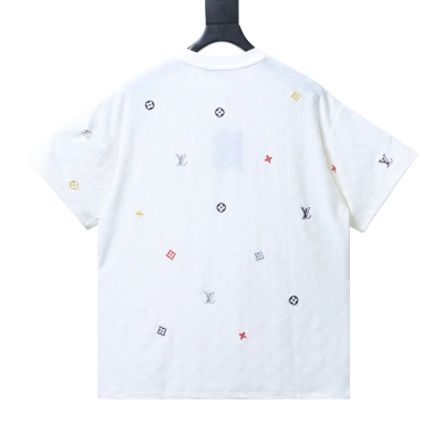 Top Quality     Louis Vuitton Colourful Embroidery T-Shirt White 02