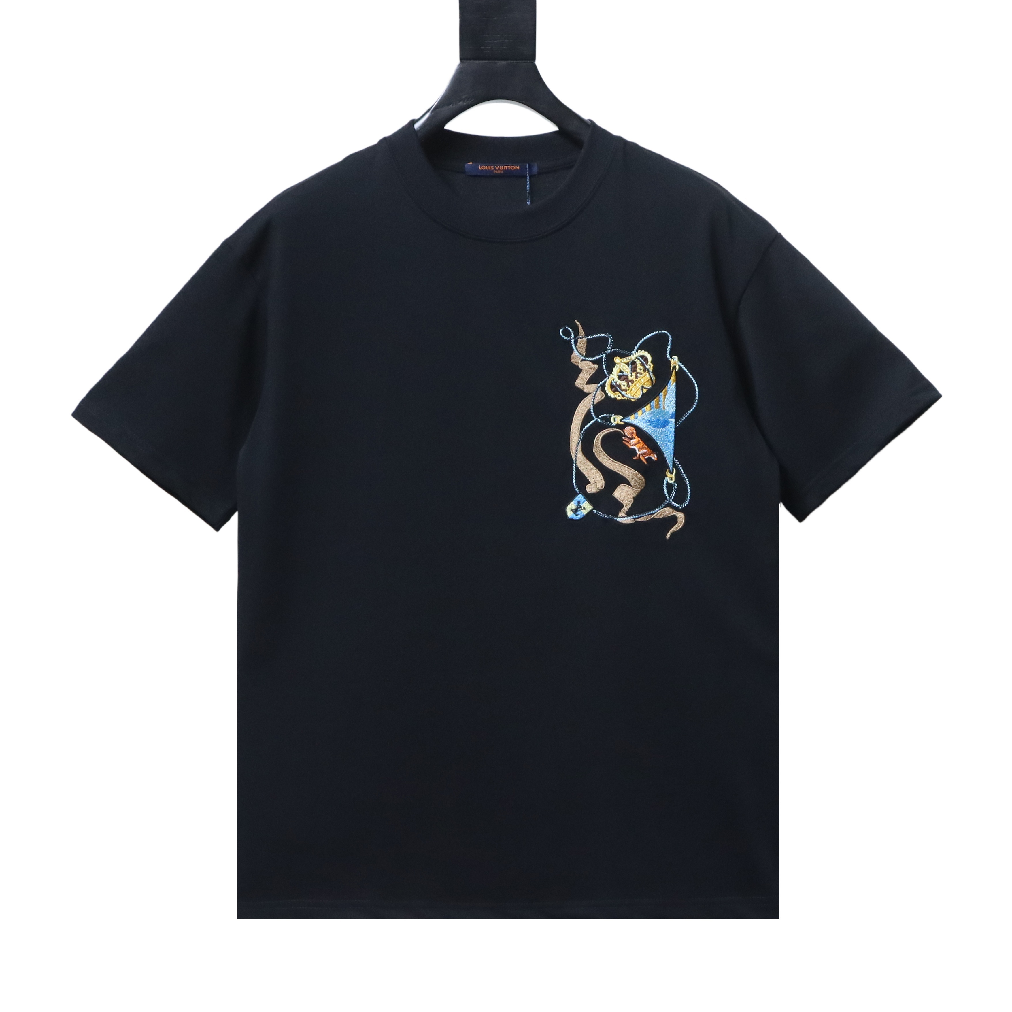     Louis Vuitton Crown Embroidery T-Shirt Black