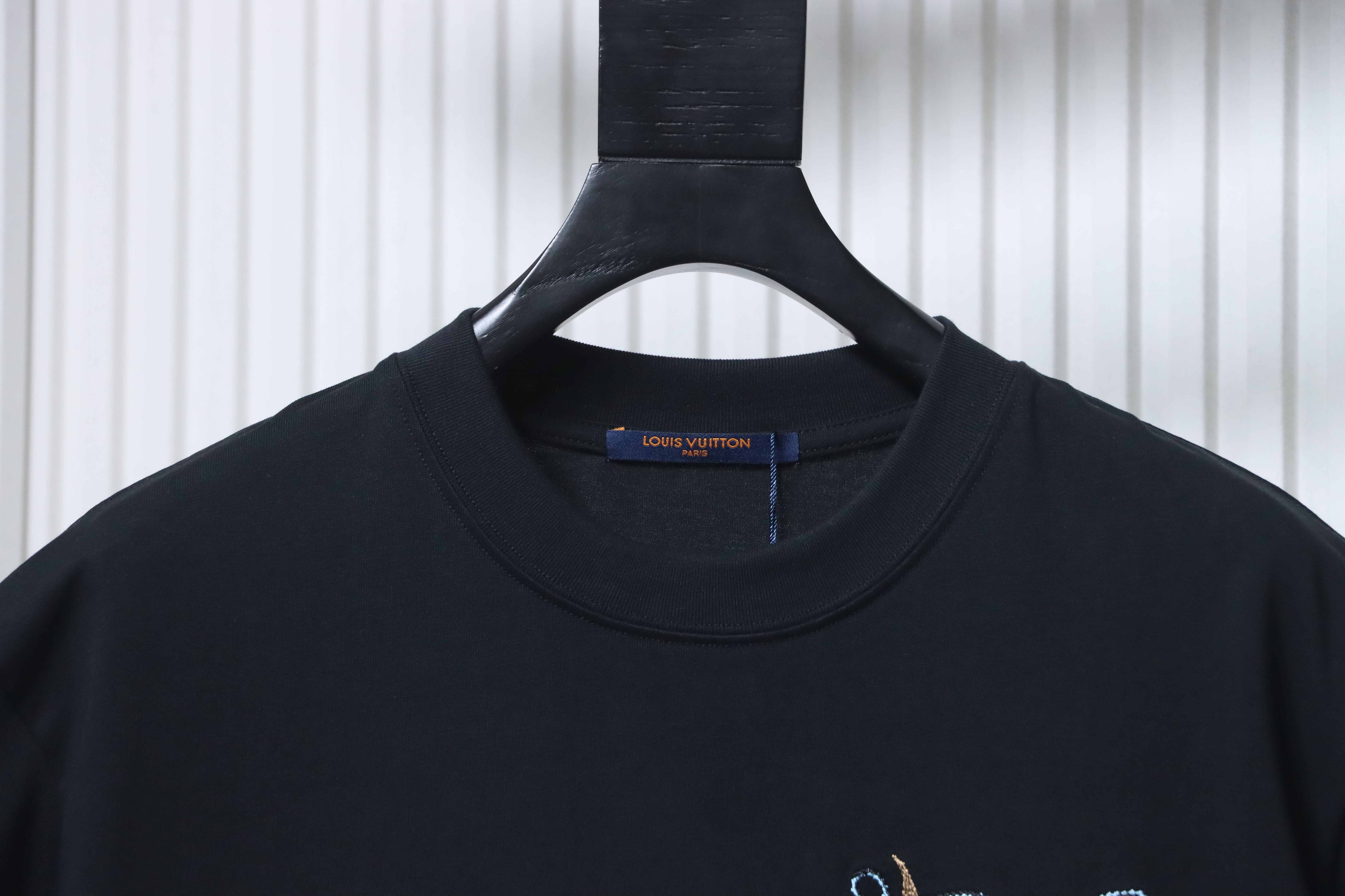     Louis Vuitton Crown Embroidery T-Shirt Black