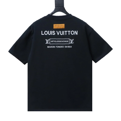 Top Quality     Louis Vuitton Embroidered LogoT-Shirt Black 02
