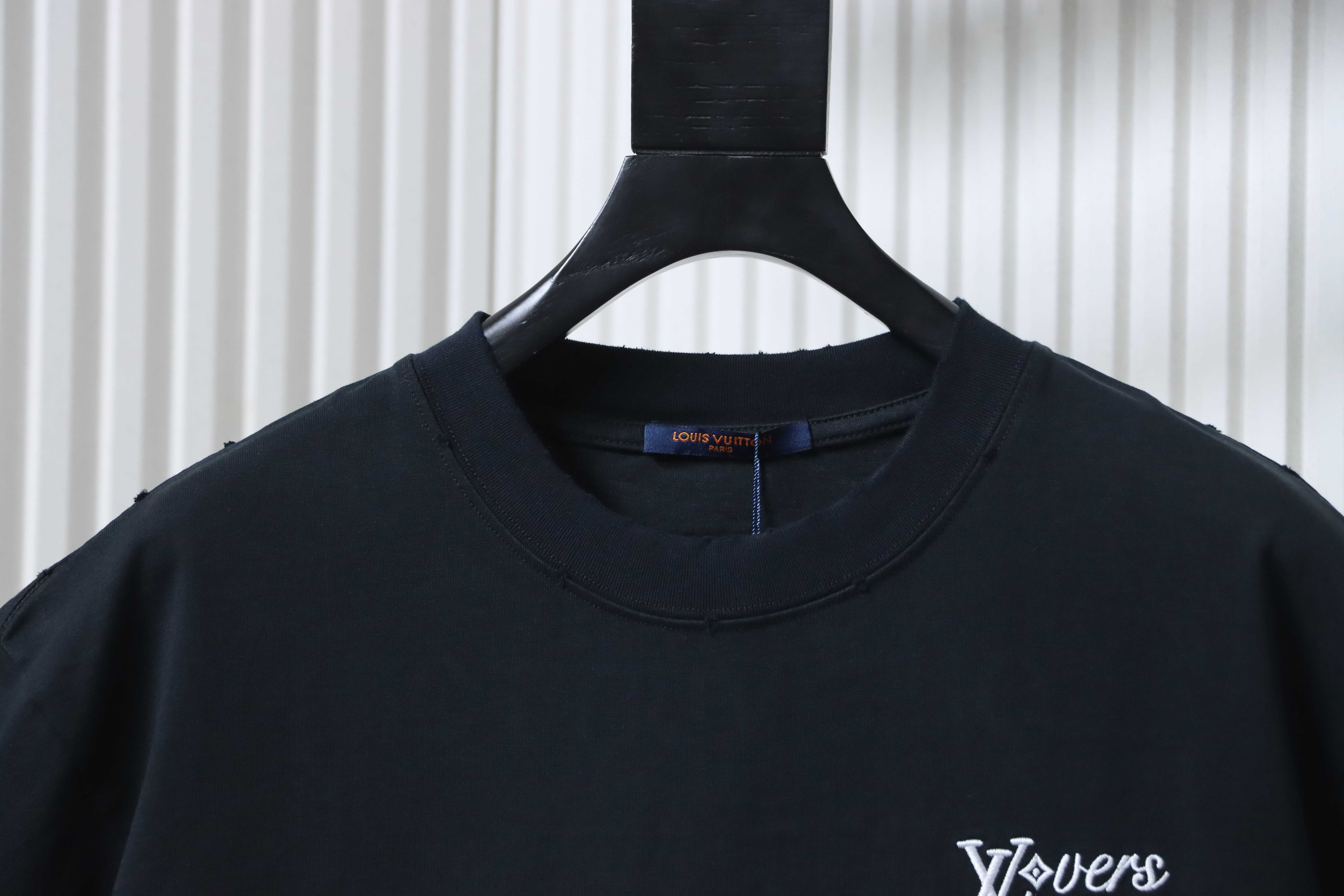     Louis Vuitton Embroidered LogoT-Shirt Black