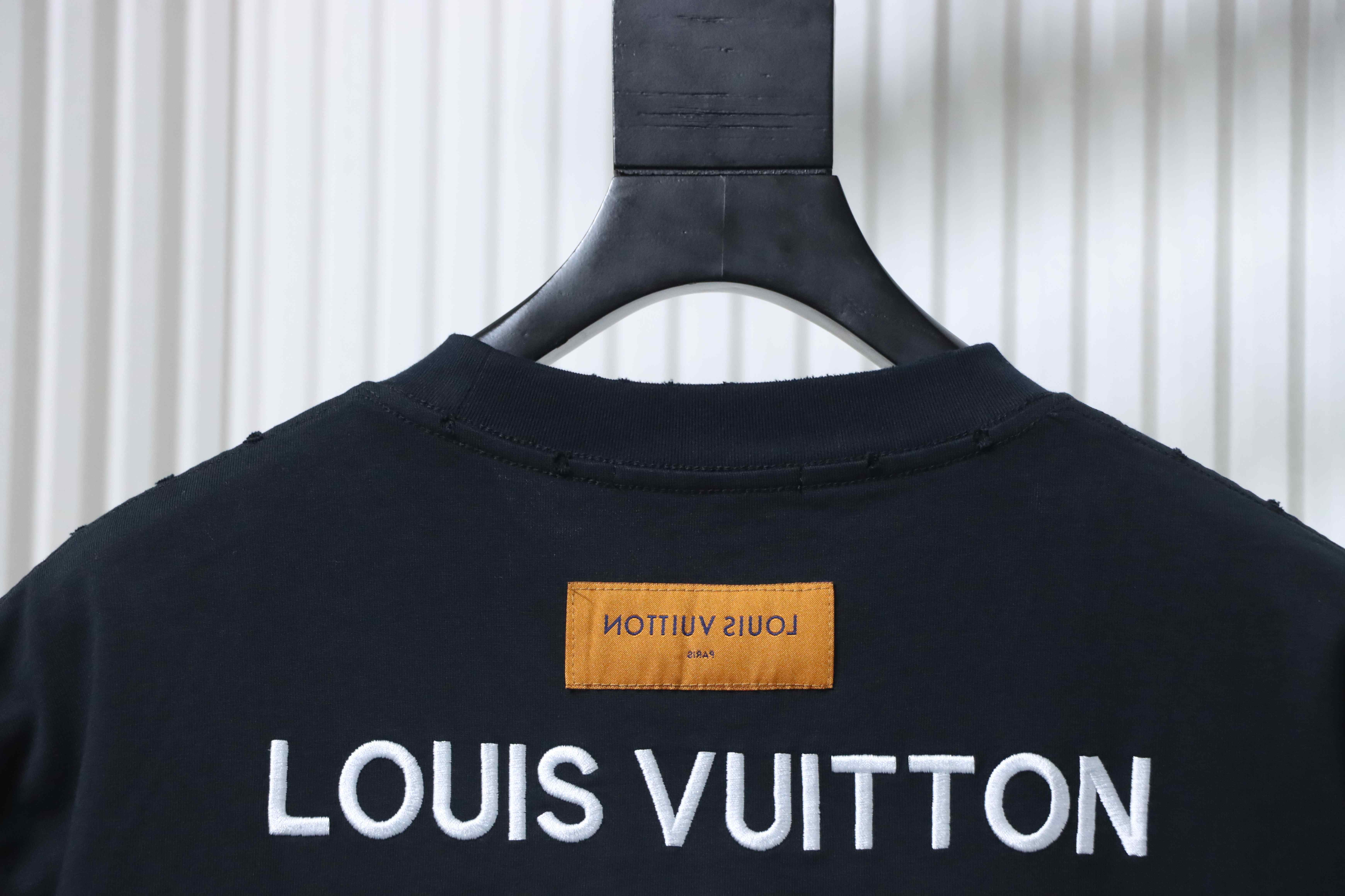     Louis Vuitton Embroidered LogoT-Shirt Black