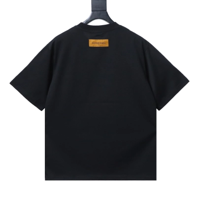 Top Quality     Louis Vuitton Embroidery T-Shirt Black 02