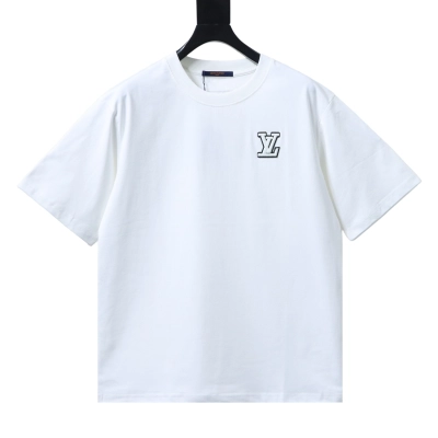 Top Quality     Louis Vuitton Embroidery T-Shirt White 01