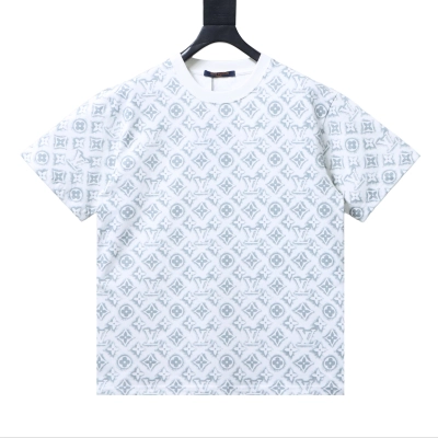 Top Quality     Louis Vuitton Full Logo T-shirt White 01
