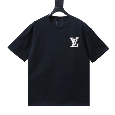 Top Quality     Louis Vuitton Letter Logo T-shirt Black 01