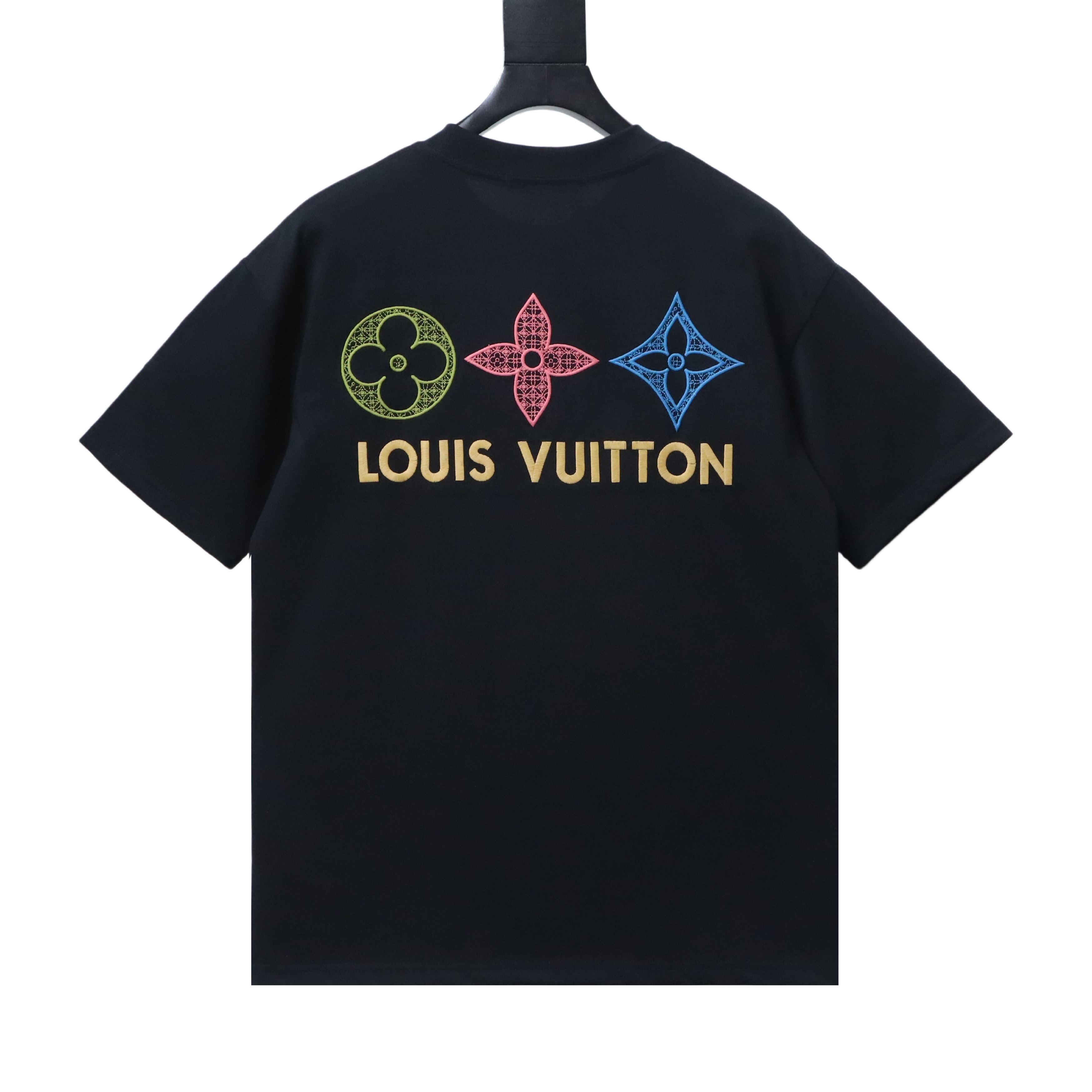     Louis Vuitton San Hua 3D Embroidery T-Shirt Black