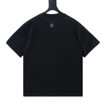 Top Quality     Louis Vuitton Signature Embroidery T-Shirt Black 02