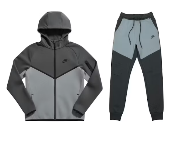 Nike Tech Fleece Windrunner Full Zip Hoodie & Jogger Set Anthracite Cool Grey Black