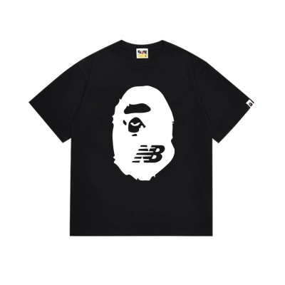Top Quality BAPE x New Balance Ape Head Tee SC053 Black 01
