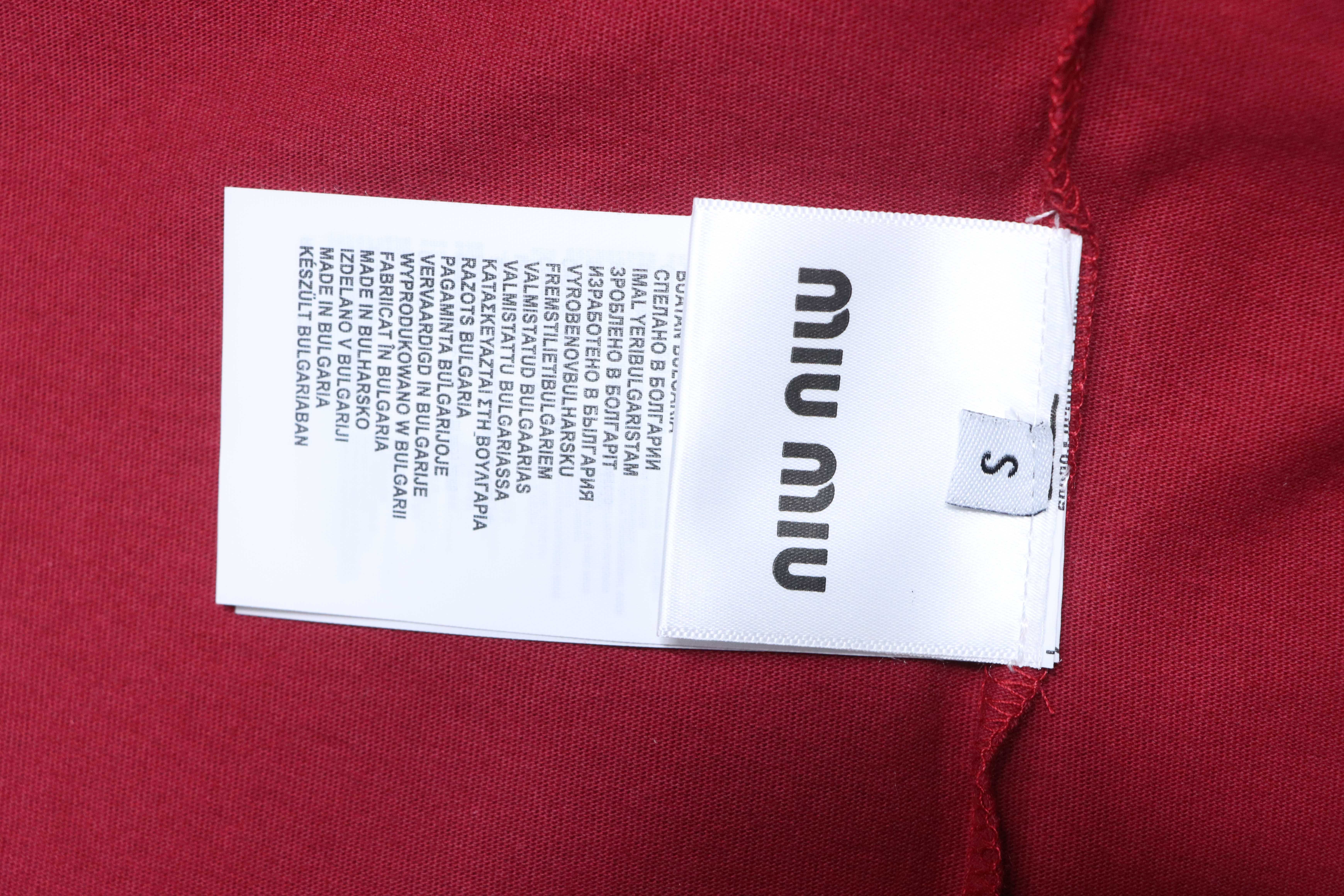 Top Quality    Miu Miu Long-sleeved cotton jersey T-shirt Red