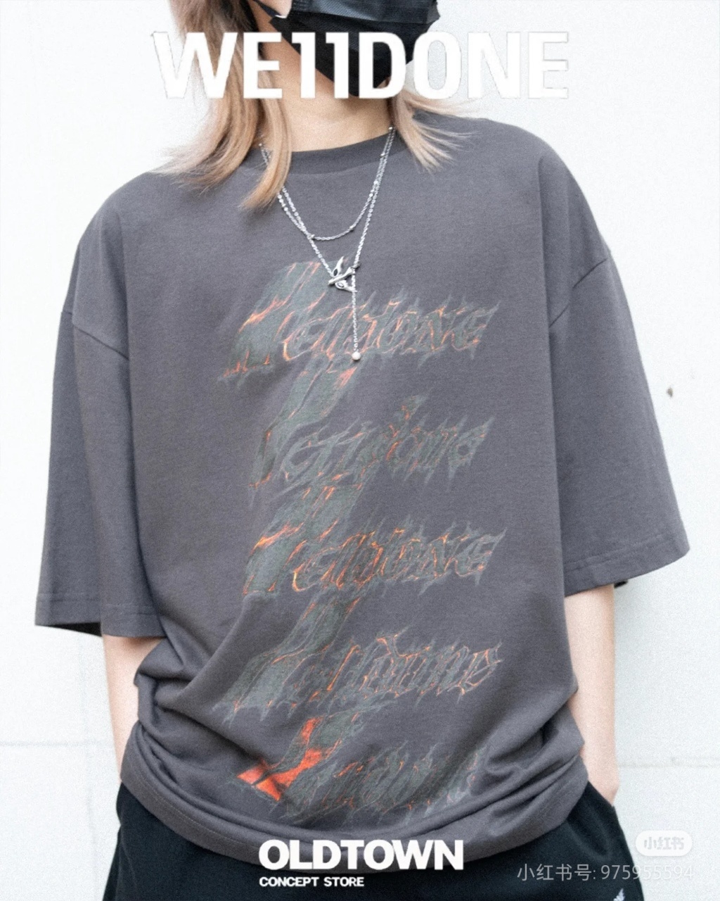    WE11DONE Spark Logo Graphic Long Sleeve T-Shirt