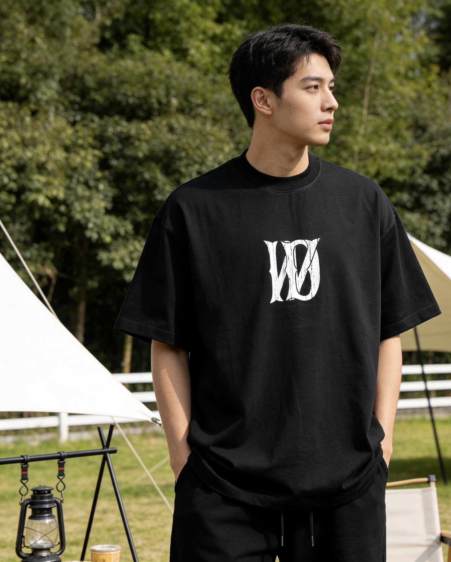    WE11DONE Black Letter Logo T-shirt