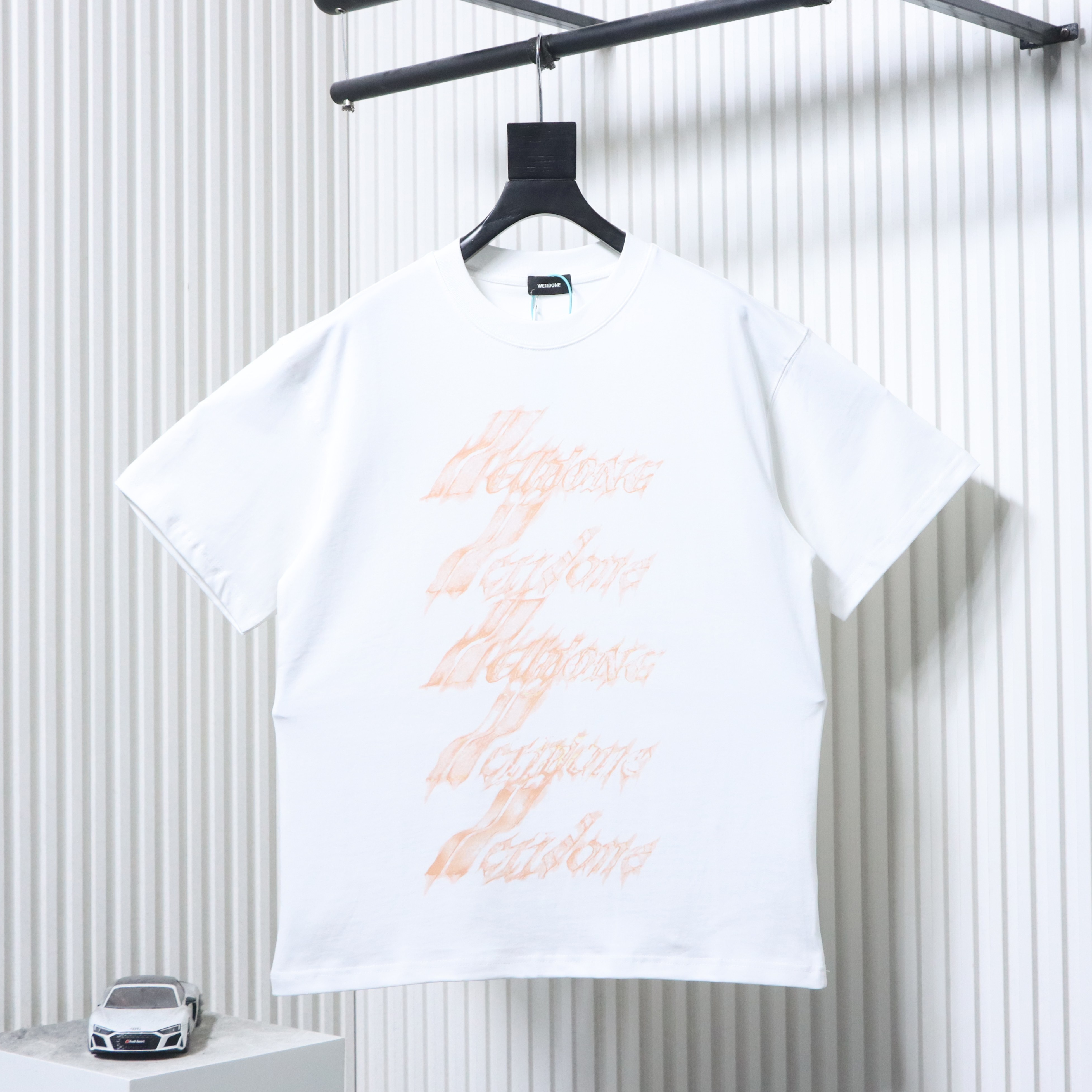    WE11DONE Spark Logo Graphic Long Sleeve T-Shirt White 