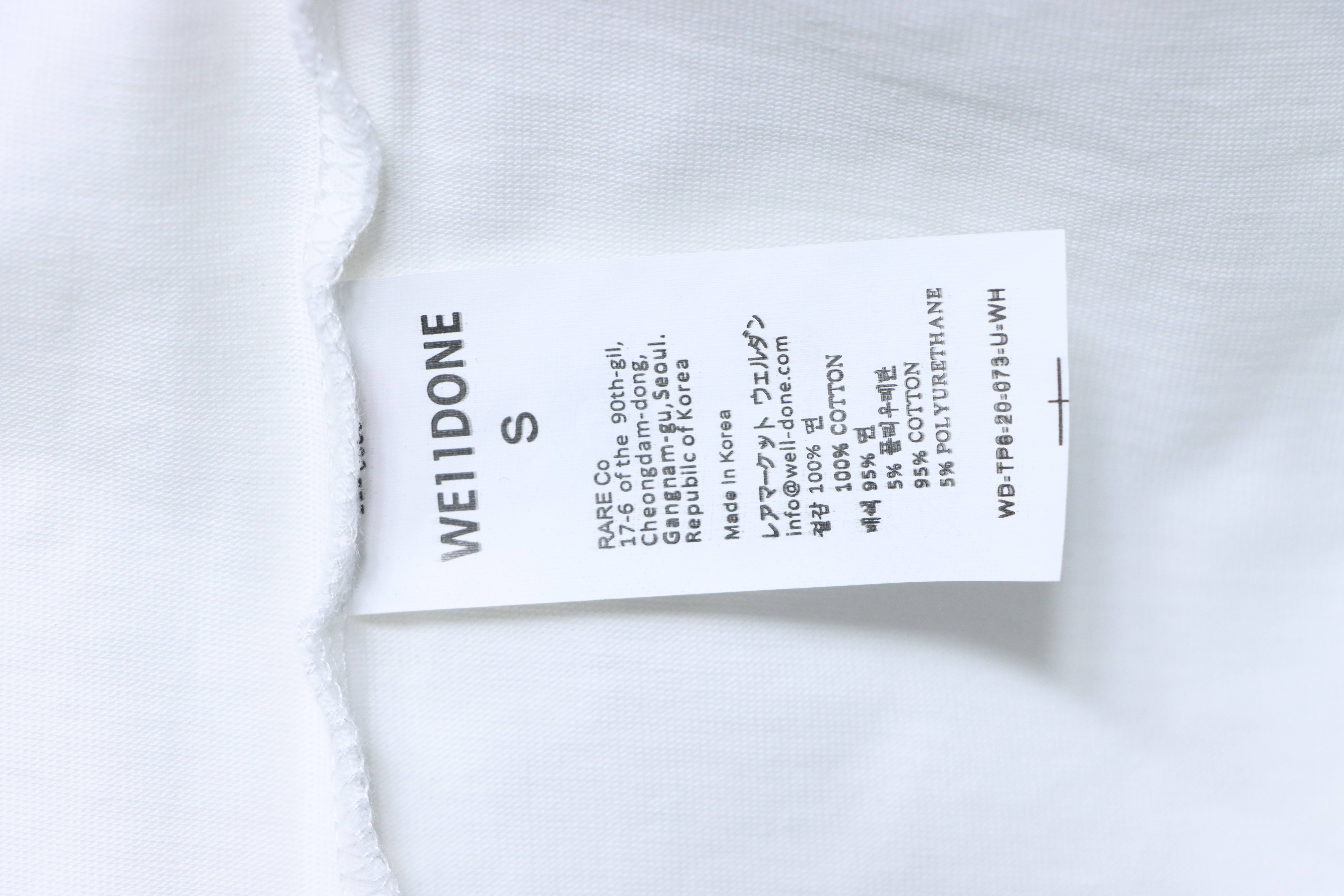    WE11DONE Spark Logo Graphic Long Sleeve T-Shirt White 