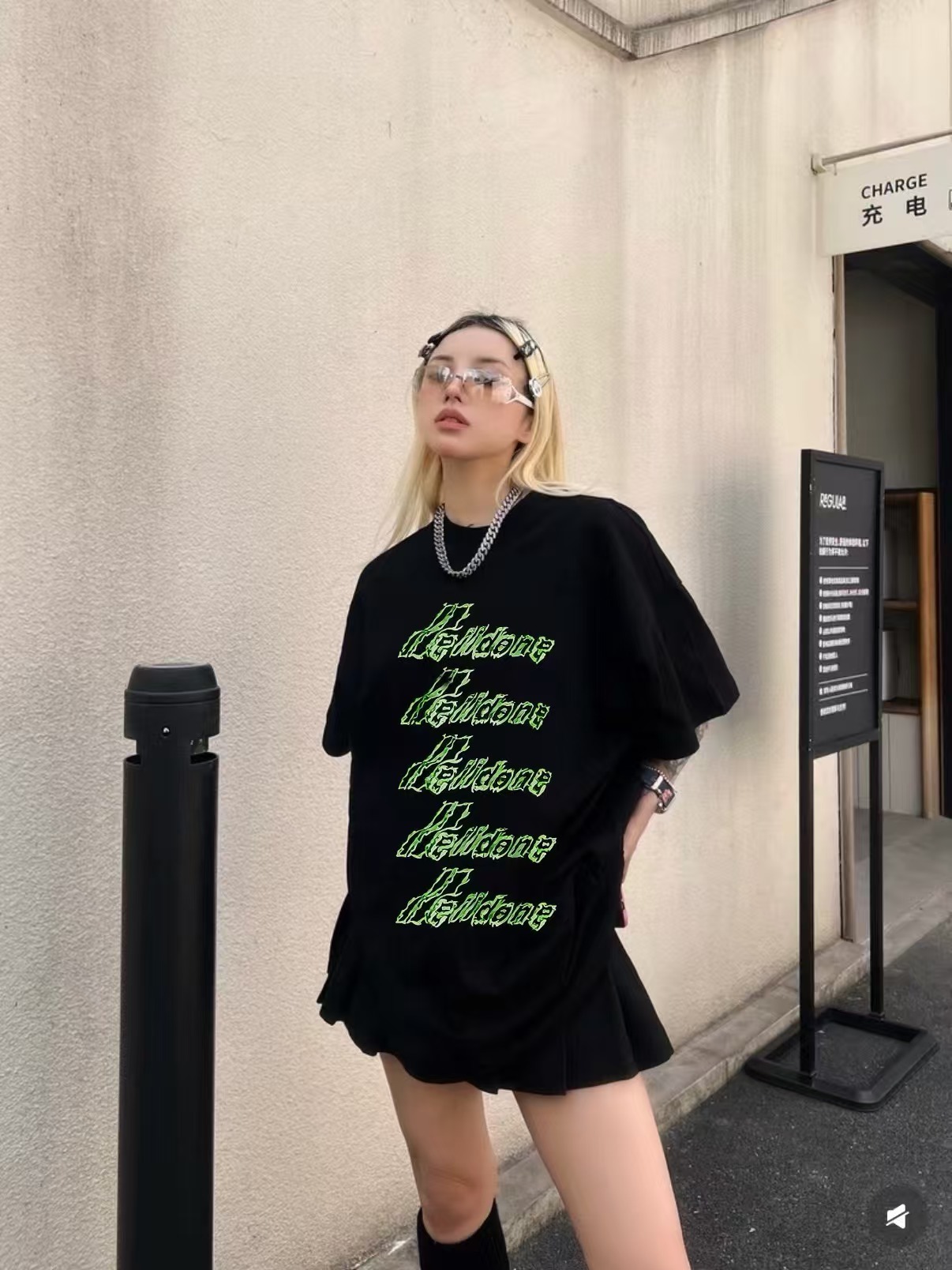    WE11DONE Black Multi-Logo T-Shirt