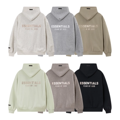 Top Quality     Fear of God Essentials Classic Fleece Zip-Up Hoodie 2274 01