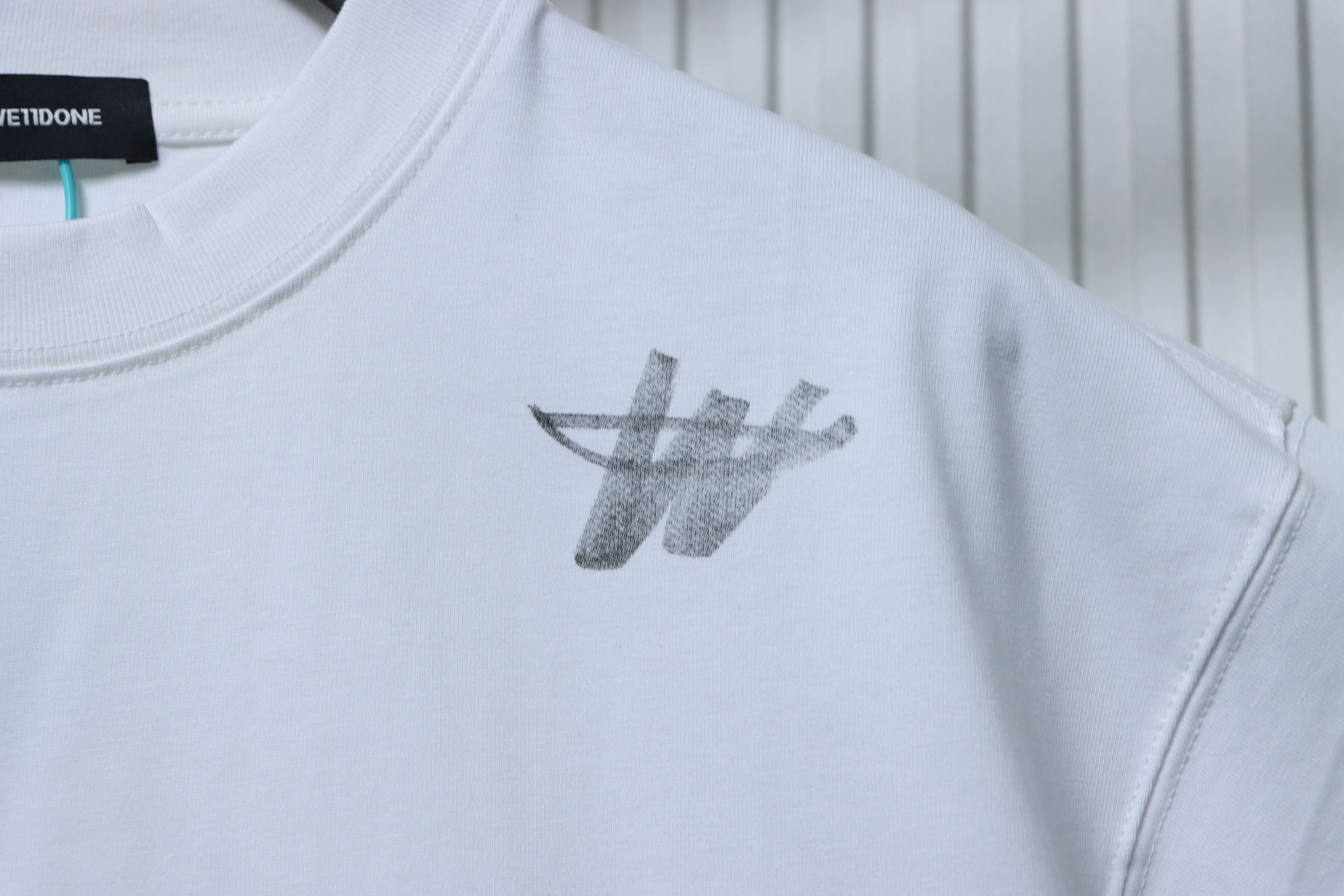    We11done White Cotton Logo T-Shirt