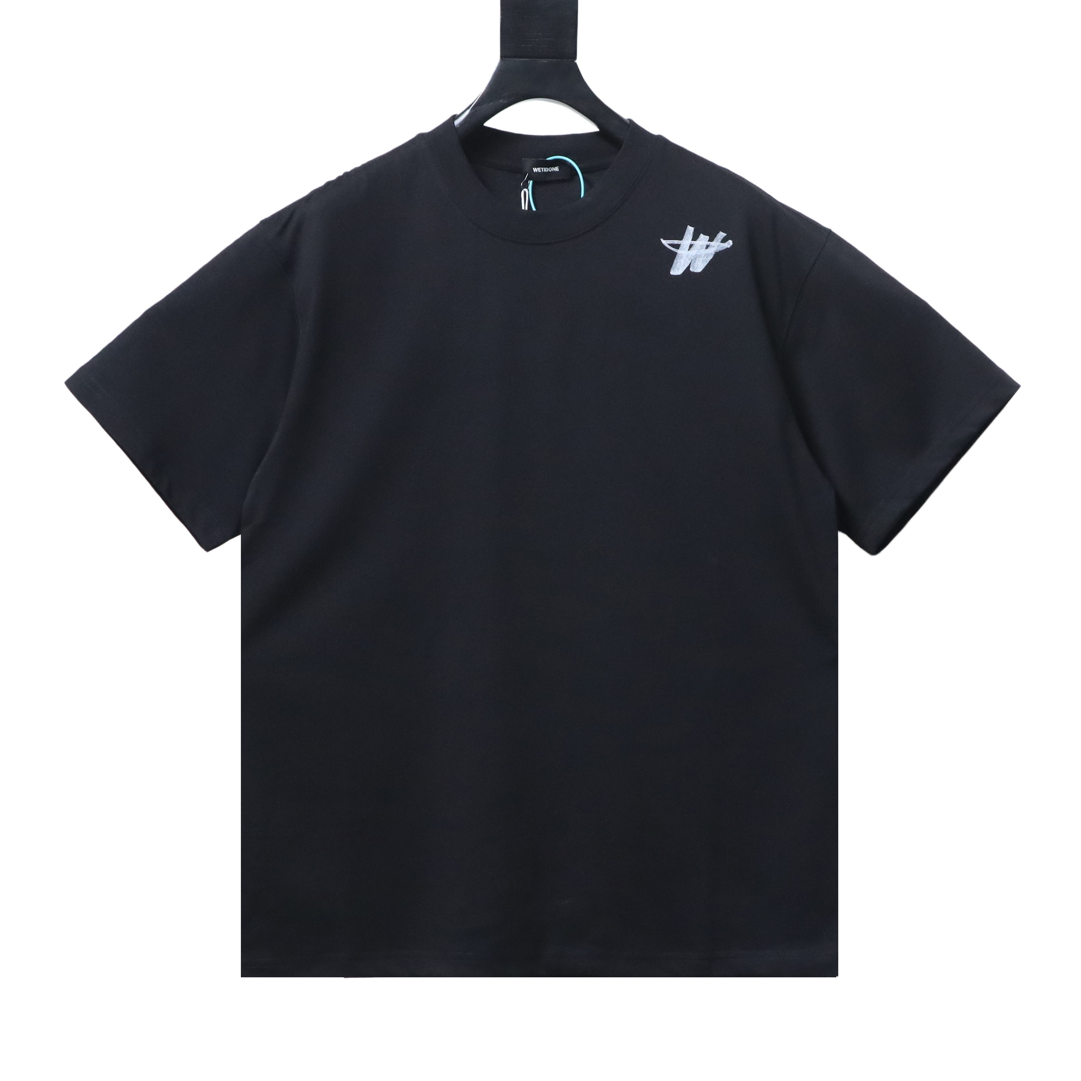    We11done Black Cotton Logo T-Shirt