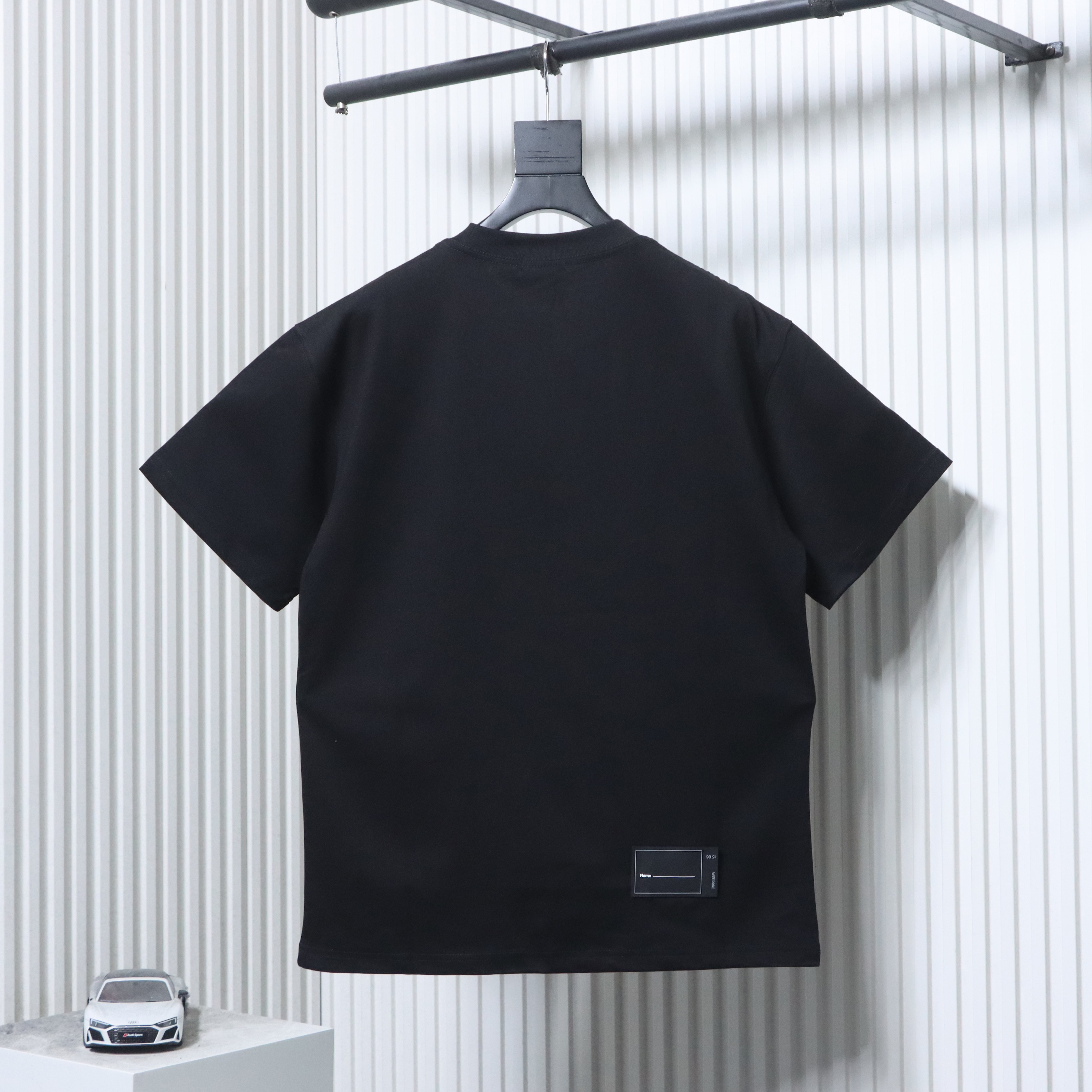    We11done Black Cotton Logo T-Shirt