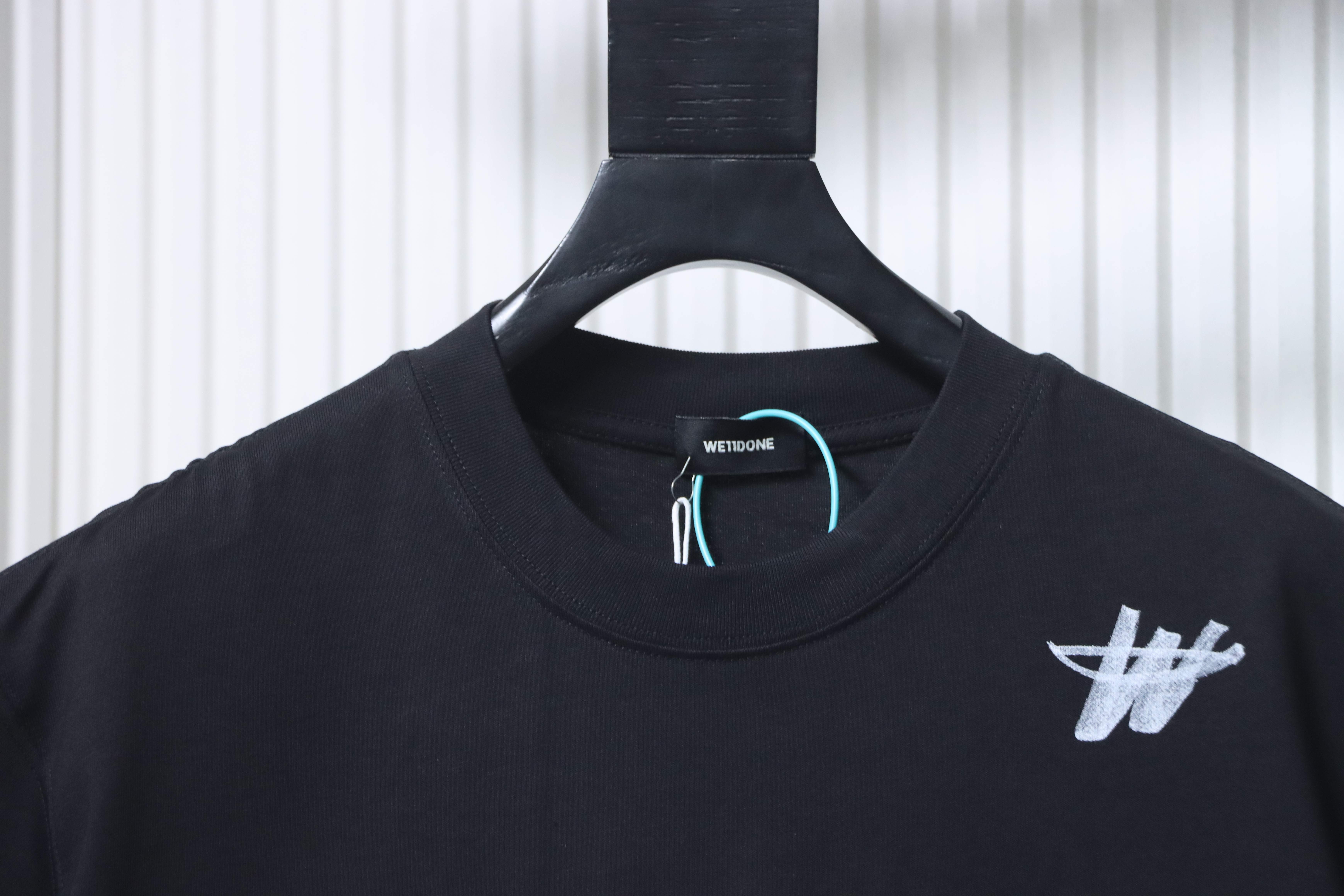    We11done Black Cotton Logo T-Shirt