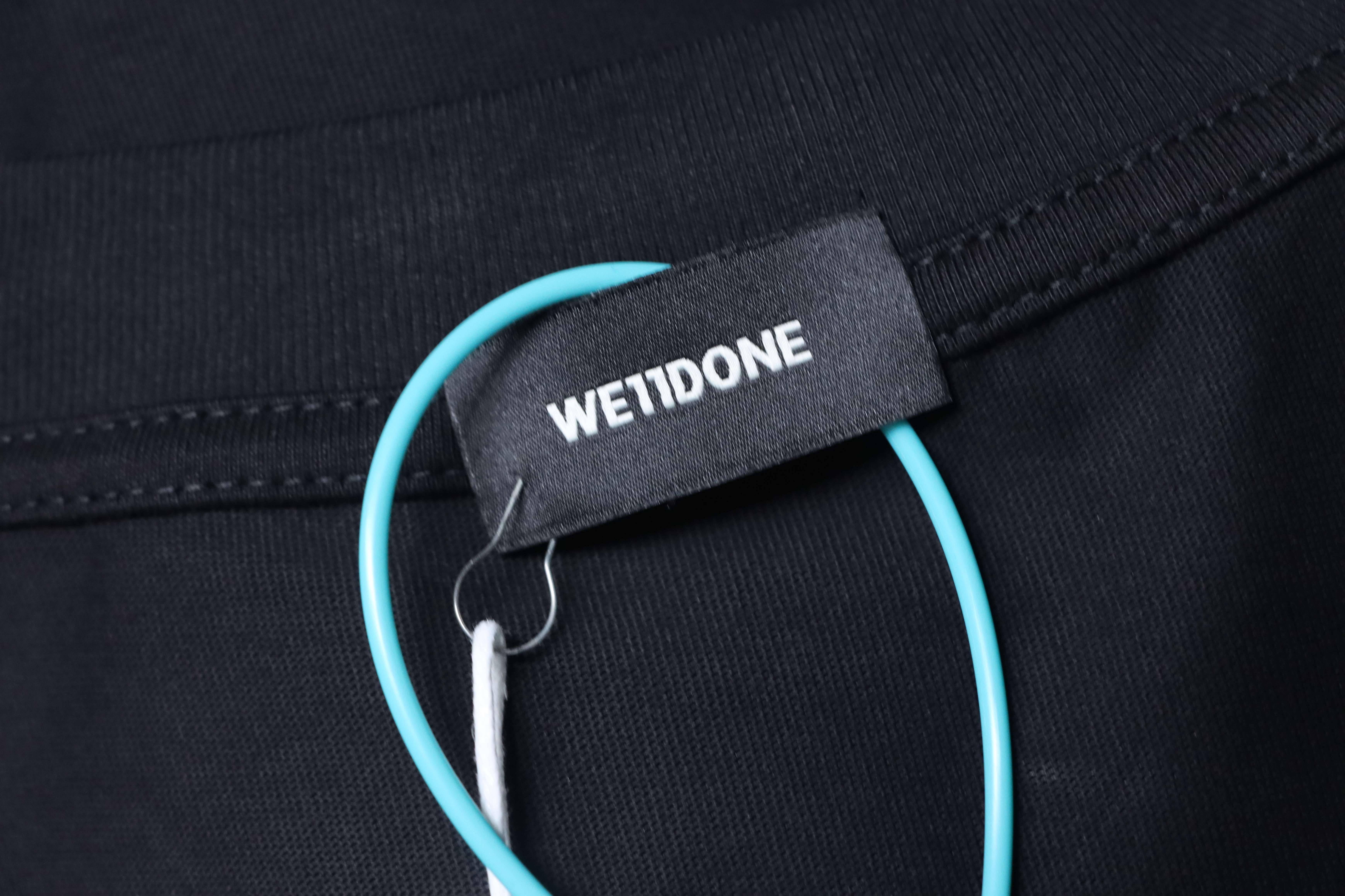    We11done Black Cotton Logo T-Shirt