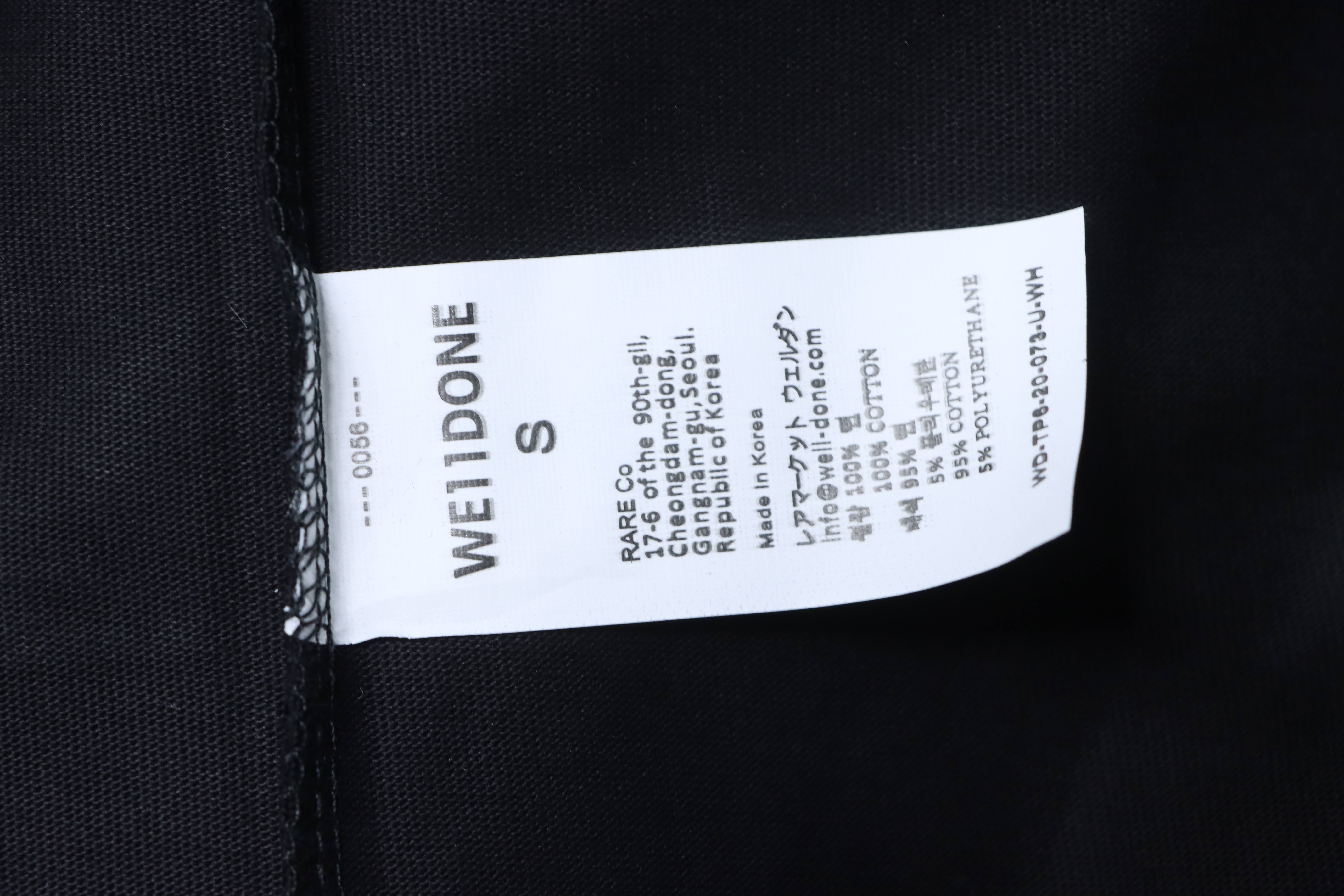    We11done Black Cotton Logo T-Shirt