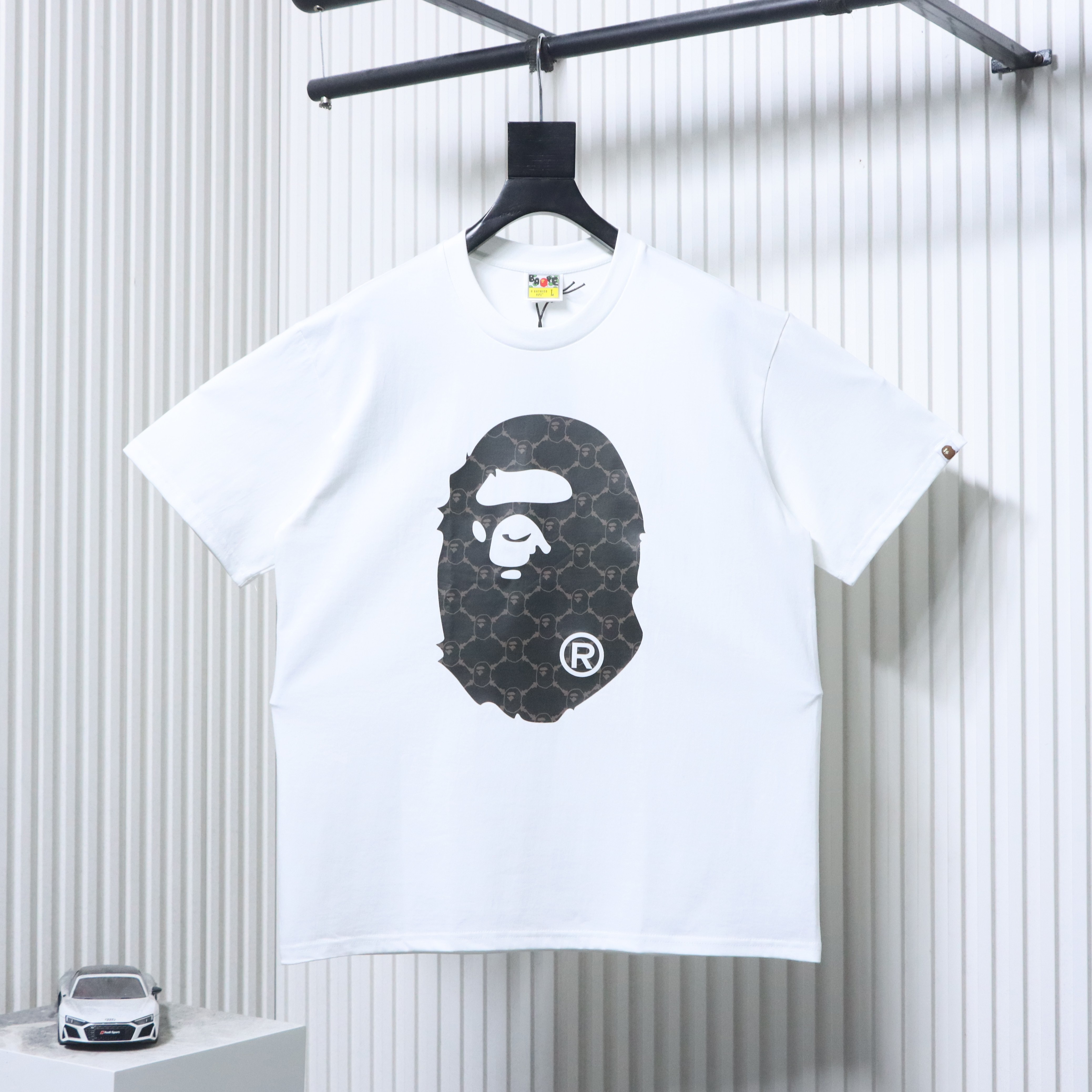 BAPE College Monogram Ape Head Relaxed Fit Tee White