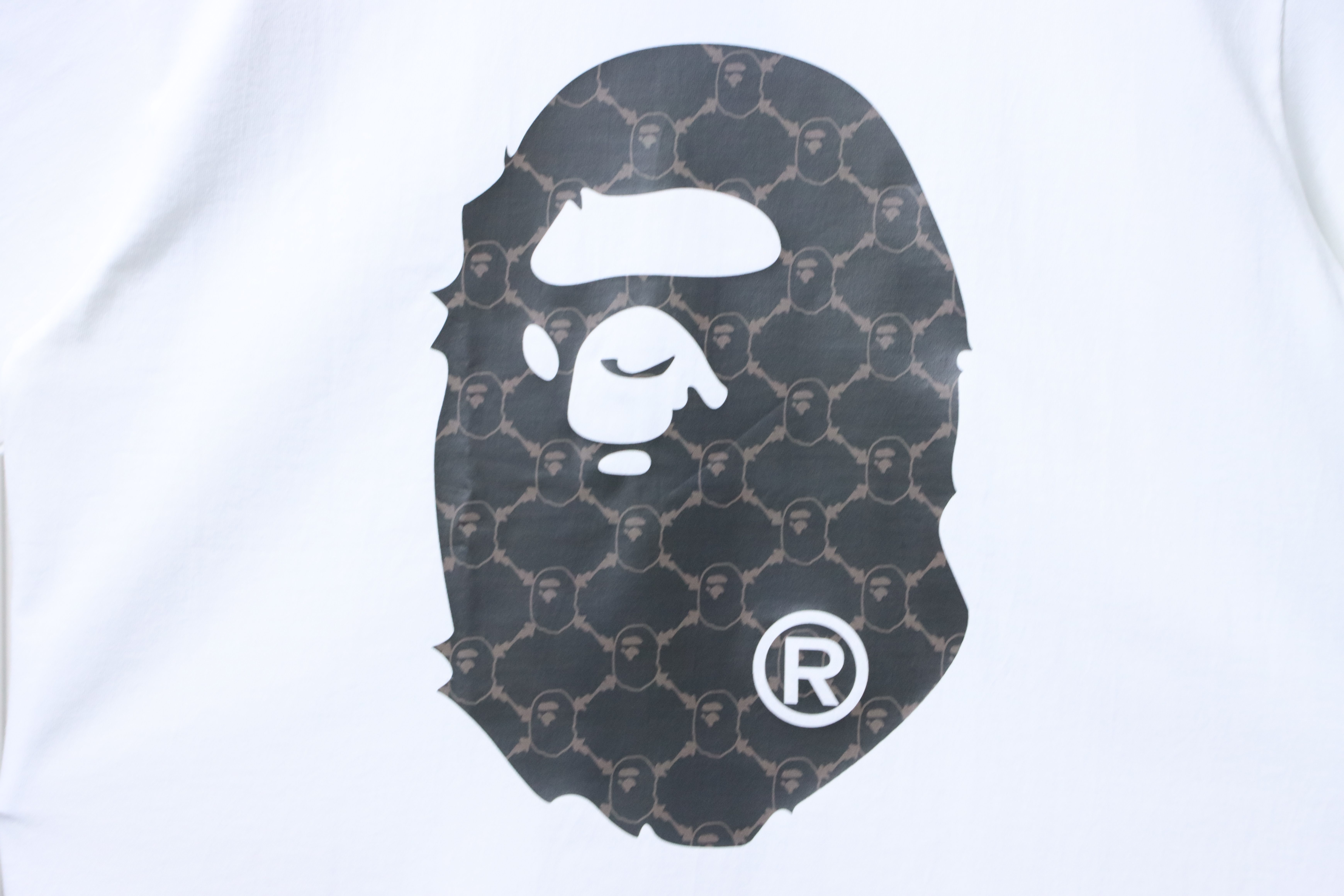 BAPE College Monogram Ape Head Relaxed Fit Tee White