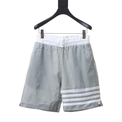 Thom Browne Diagonal Stripe Track Shorts Grey 01