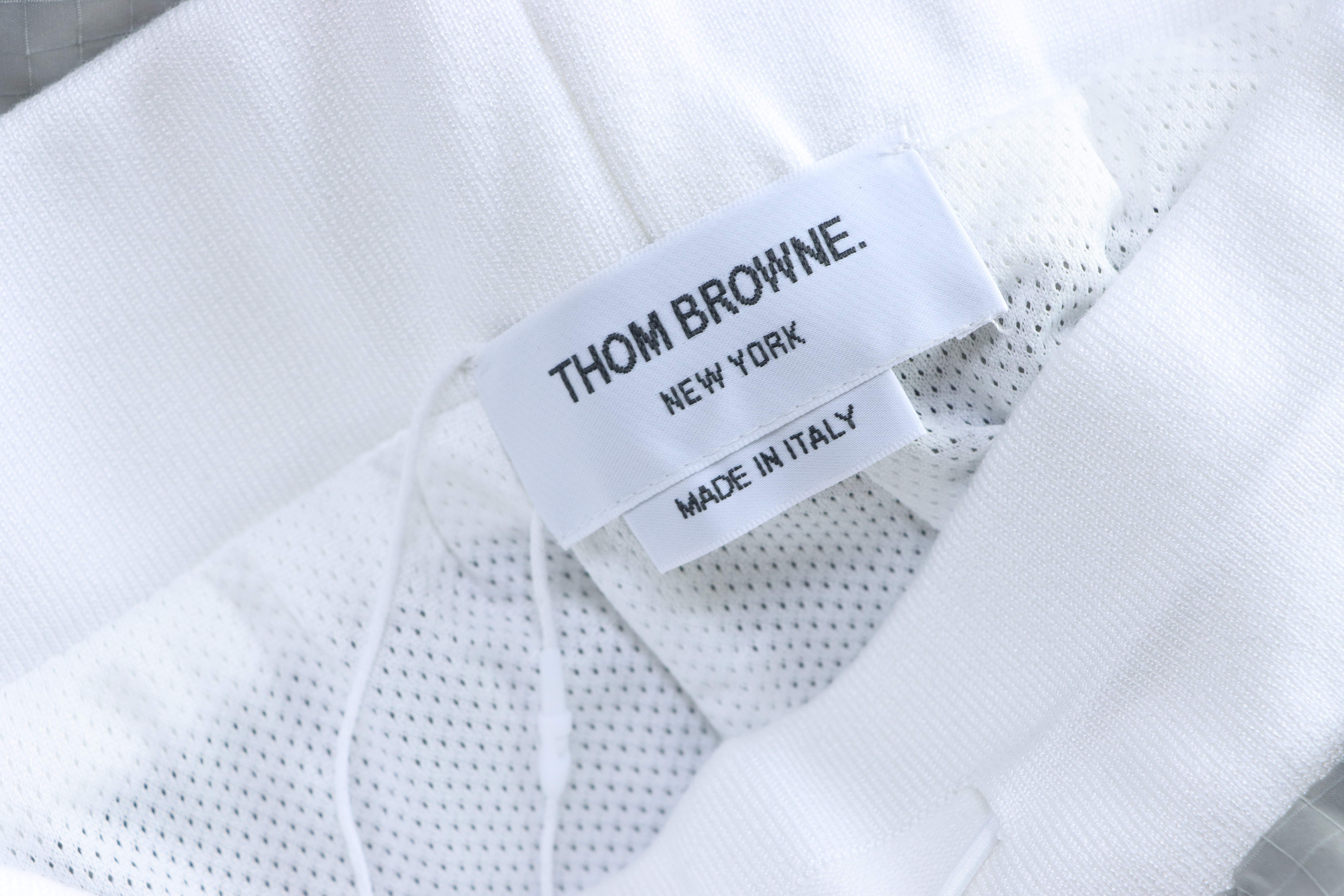    Thom Browne Diagonal Stripe Track Shorts Grey