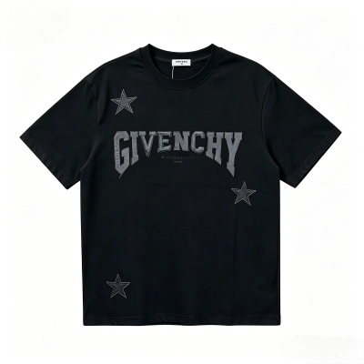 Givenchy Stars Embroidered T-shirt Black 01