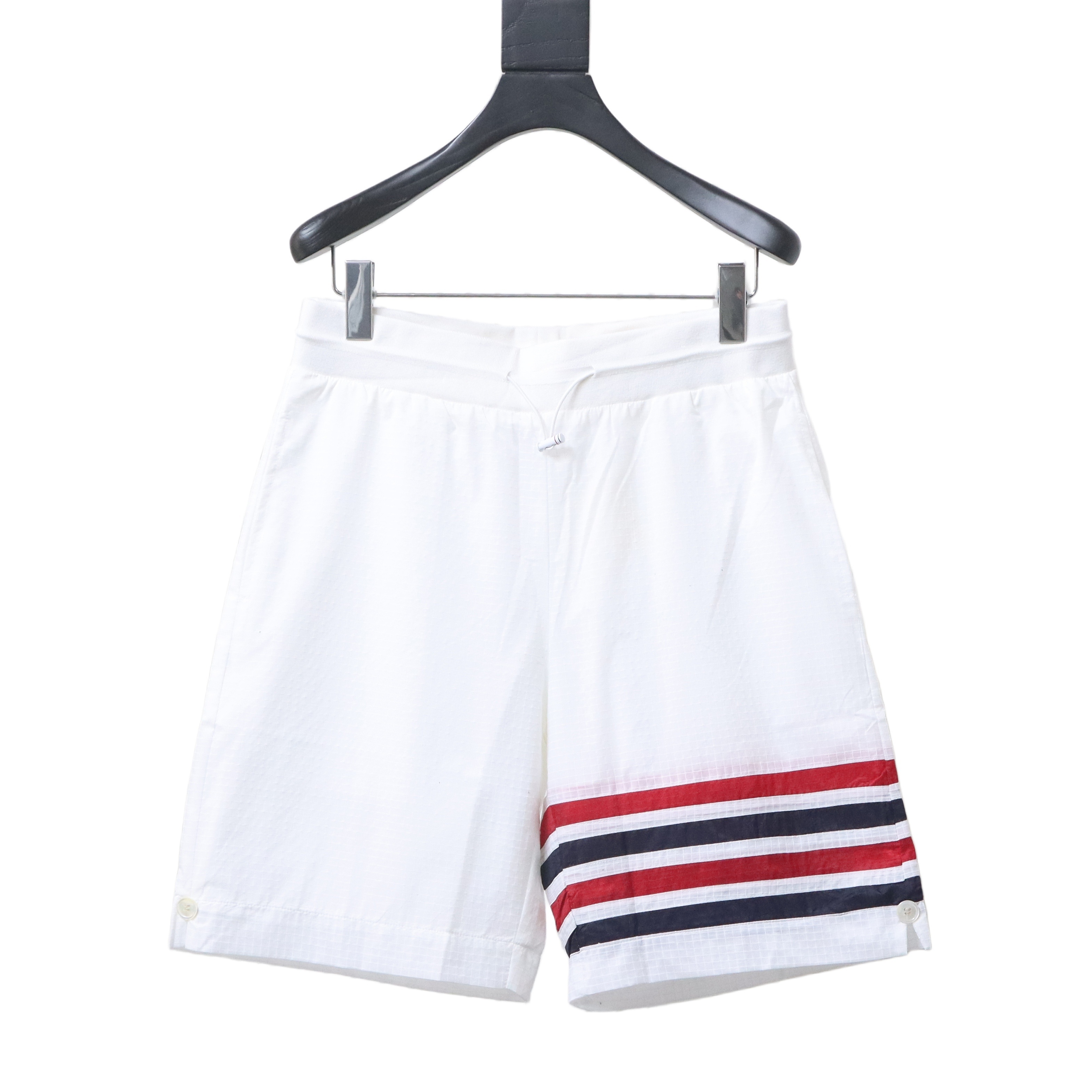 Thom Browne Diagonal Stripe Track Shorts White