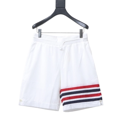 Thom Browne Diagonal Stripe Track Shorts White 01