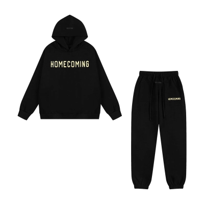 Top Quality Fear of God Essentials Homecoming Heavy Fleece Suit Black 01