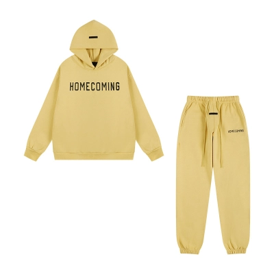 Top Quality     Fear of God Essentials Homecoming Heavy Fleece Suit Yellow 01
