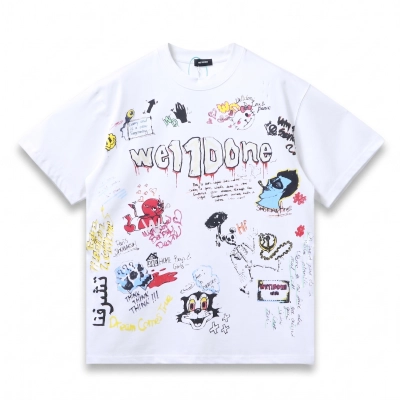 We11done Graphic-print Cotton T-shirt White 01