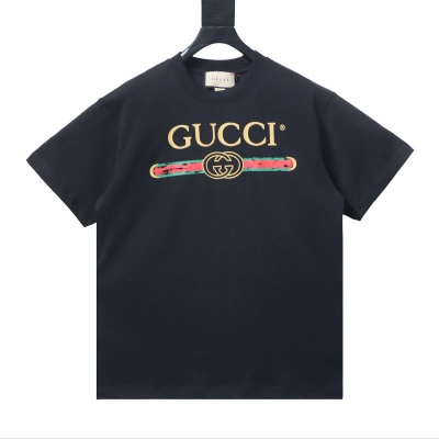 Top Quality    Cotton jersey T-shirt with Gucci belt print 01 01