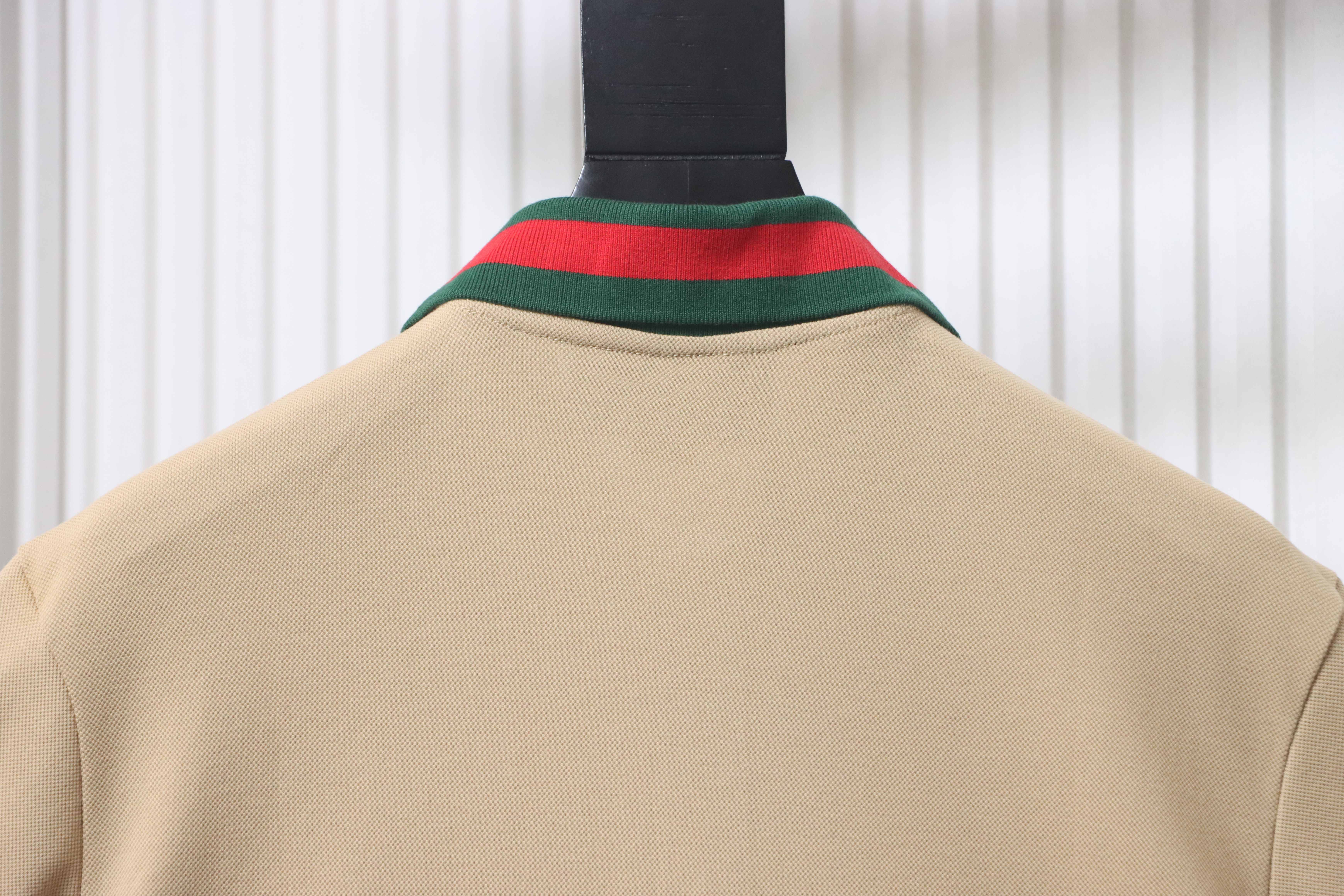    Cotton polo shirt with Web and dark Interlocking G embroidery in white 01