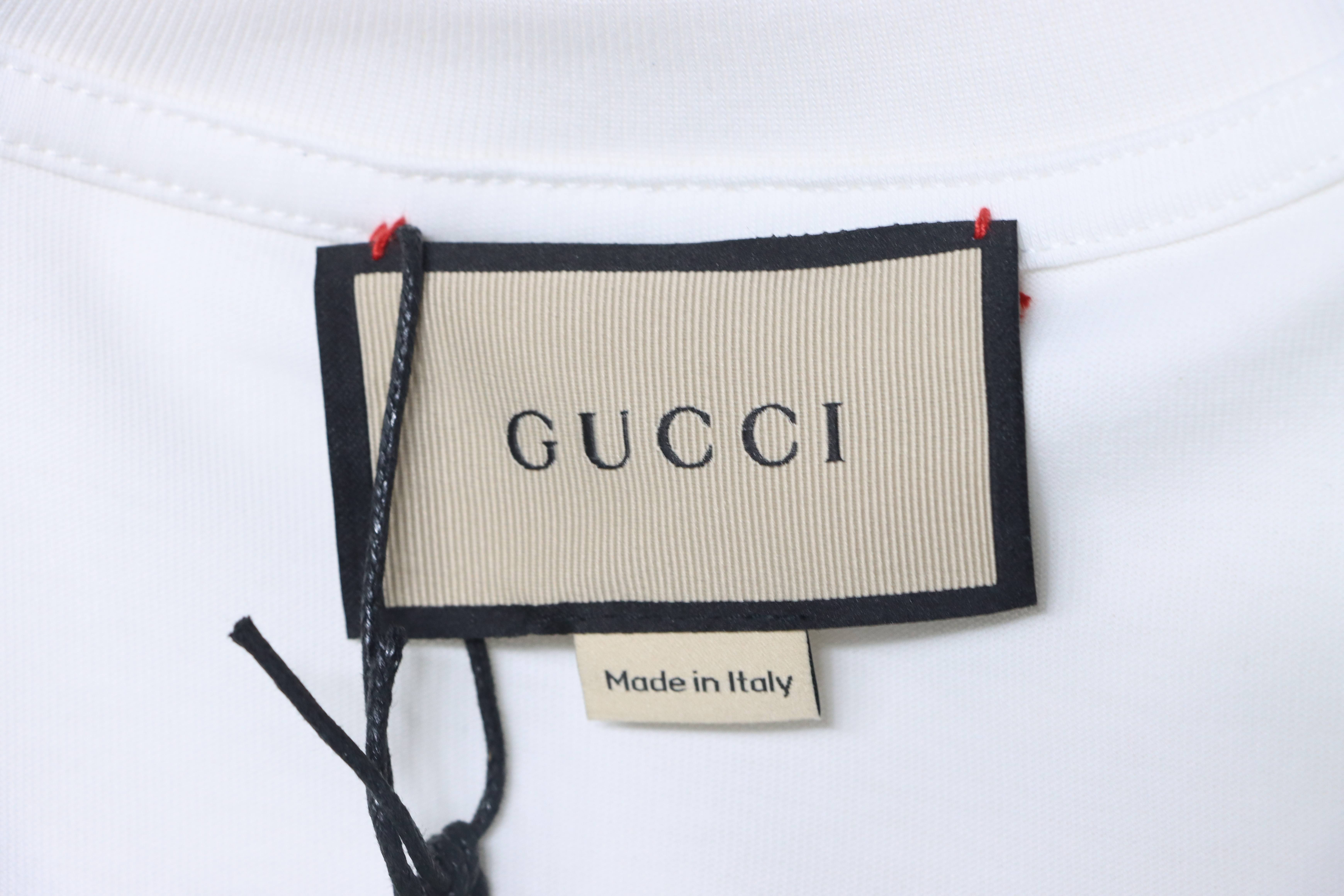 Top Quality    Cotton T-shirt with floral check Interlocking G print