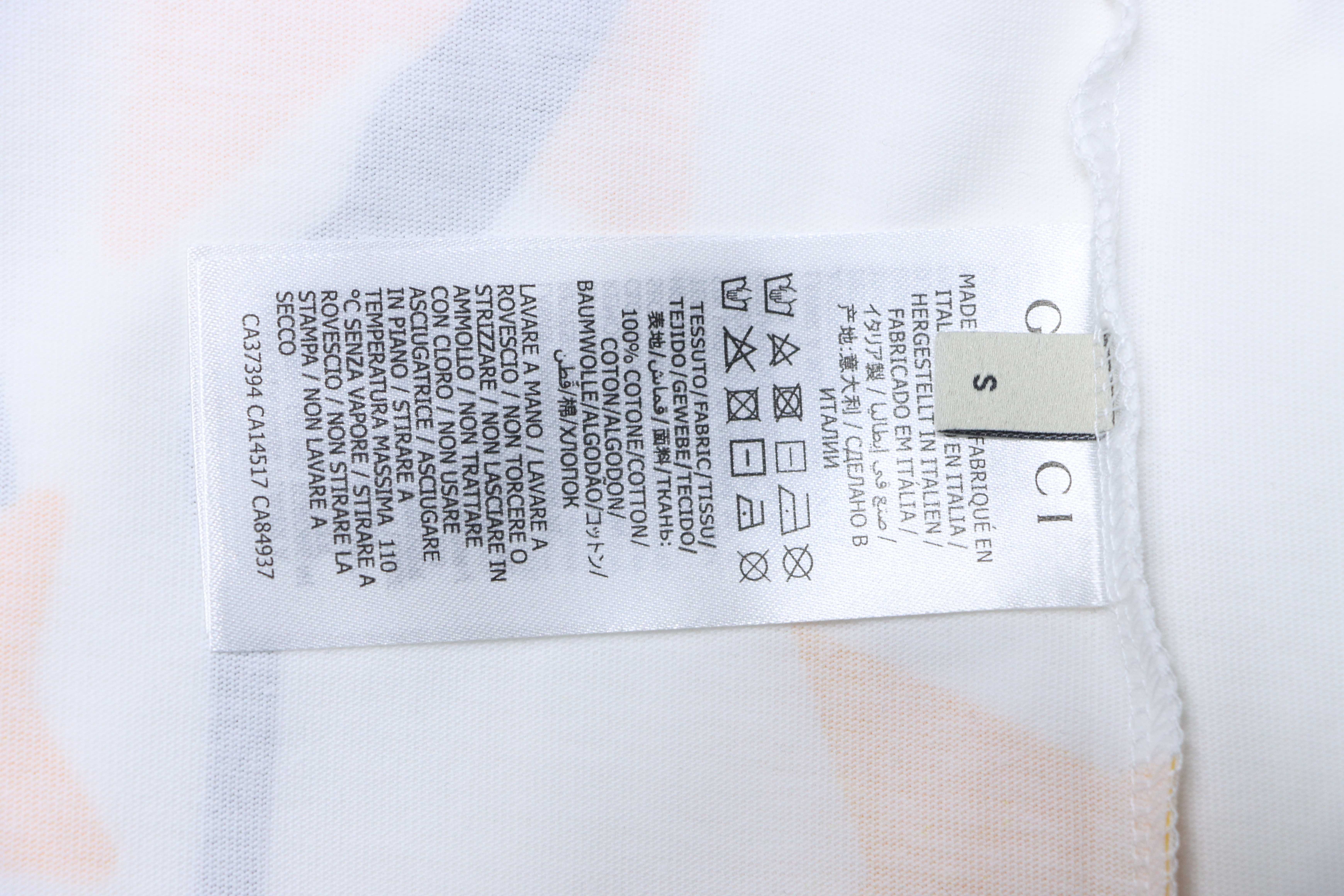 Top Quality    Cotton T-shirt with Gucci cartoon print in white 03
