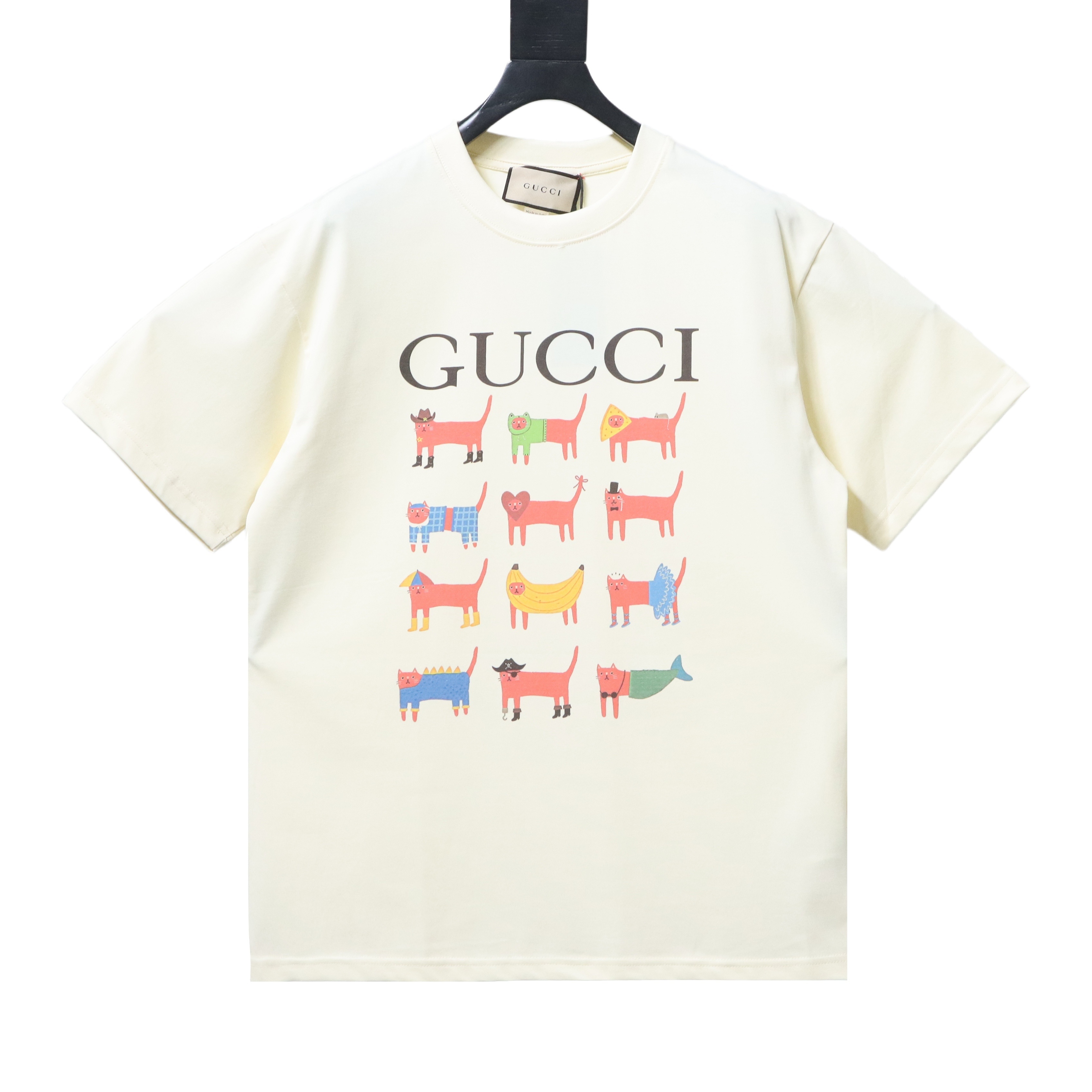 Top Quality    Cotton T-shirt with Gucci cartoon print in white 04
