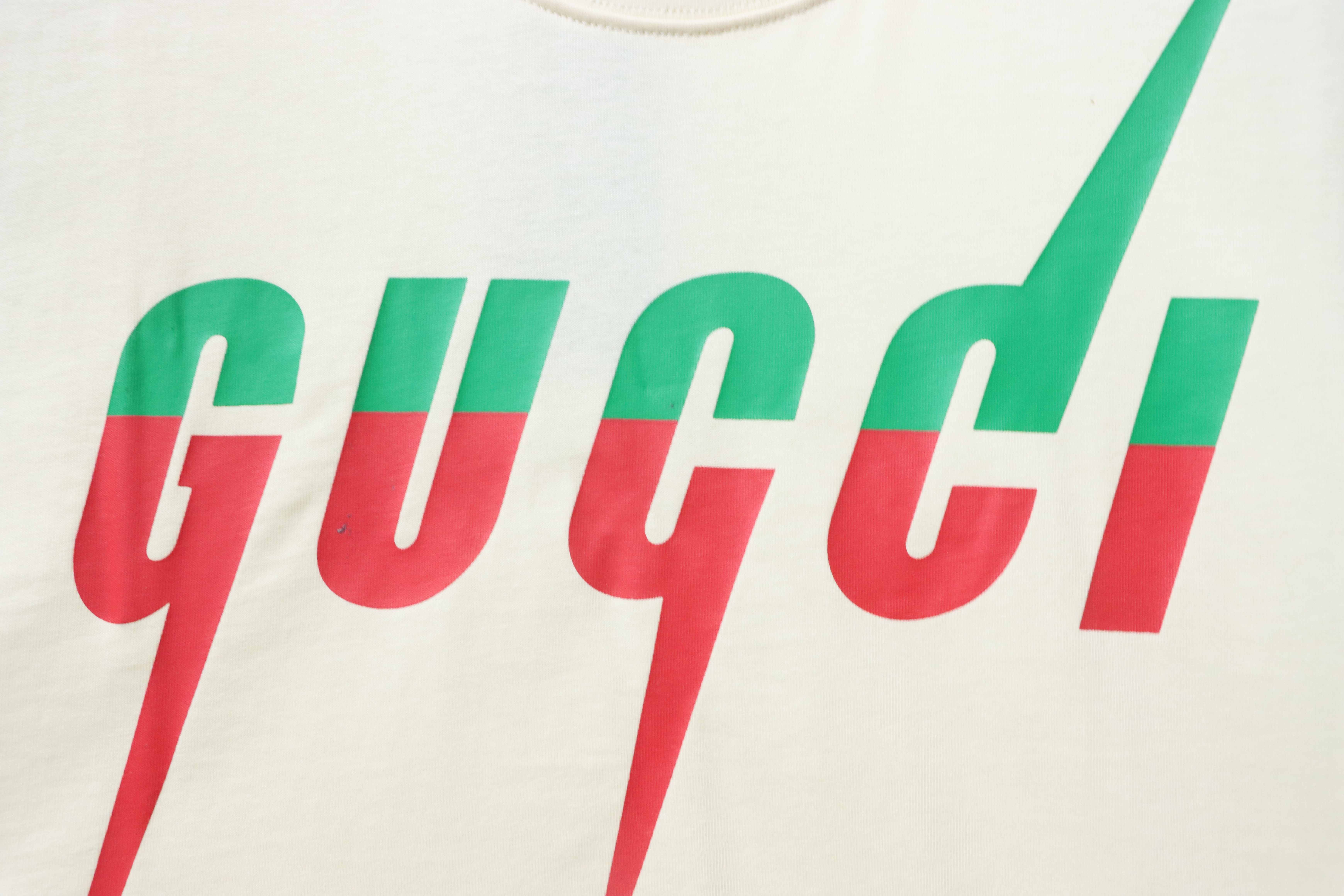    Gucci Printing Classic Short Sleeve Creamy White 565806-XJAZY-9037
