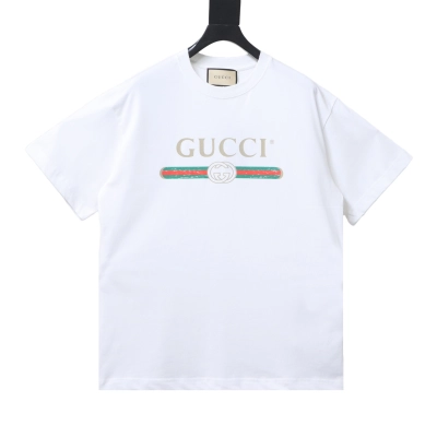 Top Quality    Cotton T-shirt with Gucci vintage belt print 01
