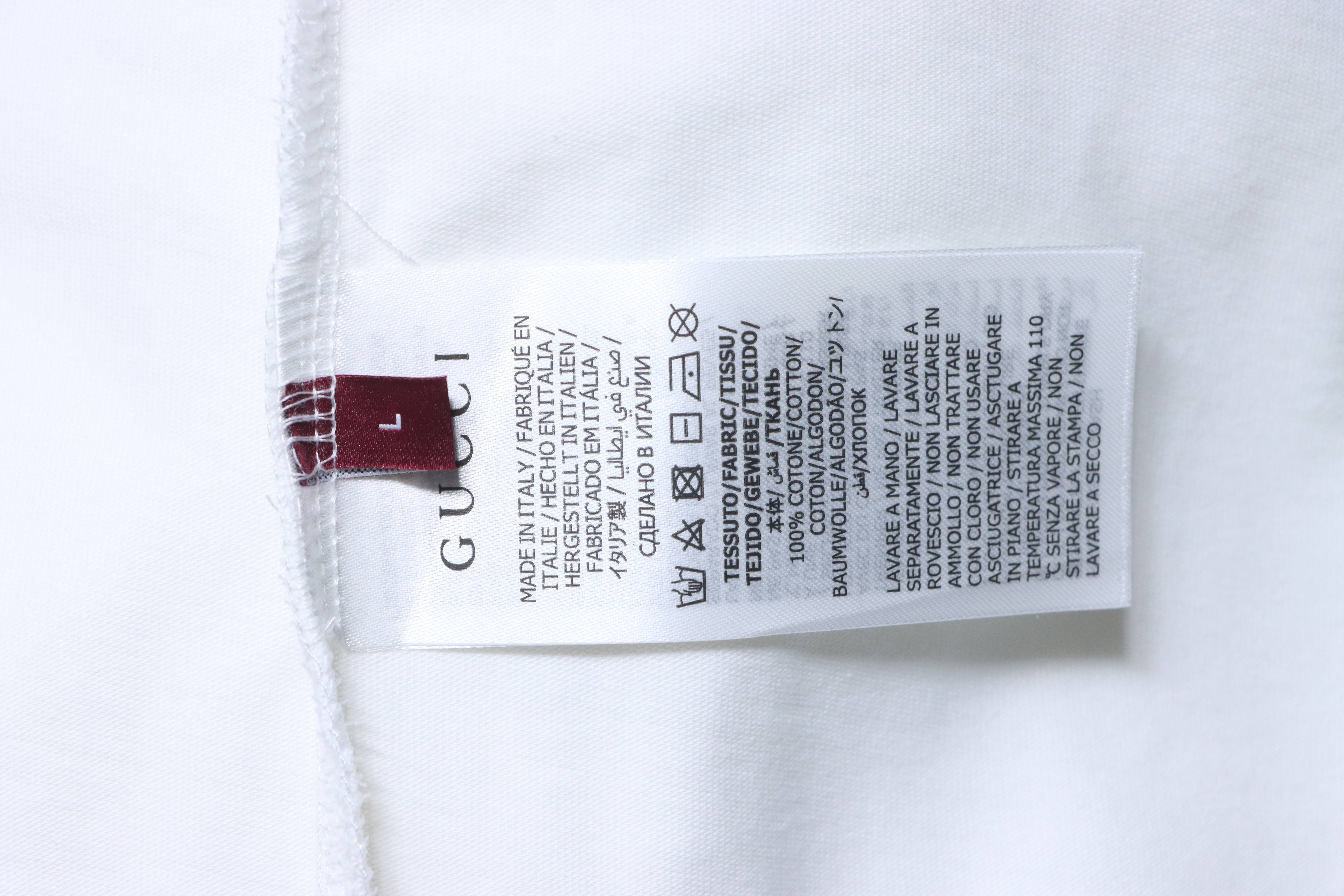 Top Quality    Cotton T-shirt with Horsebit and Web print in white 01