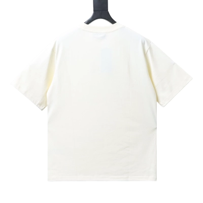 Cotton T-shirt with Interlocking G foam print in white 01 02