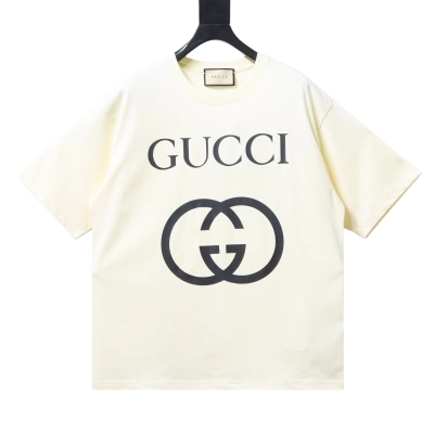 Top Quality    Gucci Interlock G Large Short Sleeve Unisex Creamy White 493117-X3Q35-7561 01