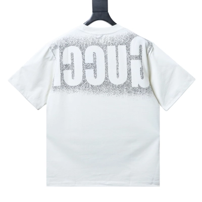 Cotton T-shirt with sprayed Gucci logo in white 01 02