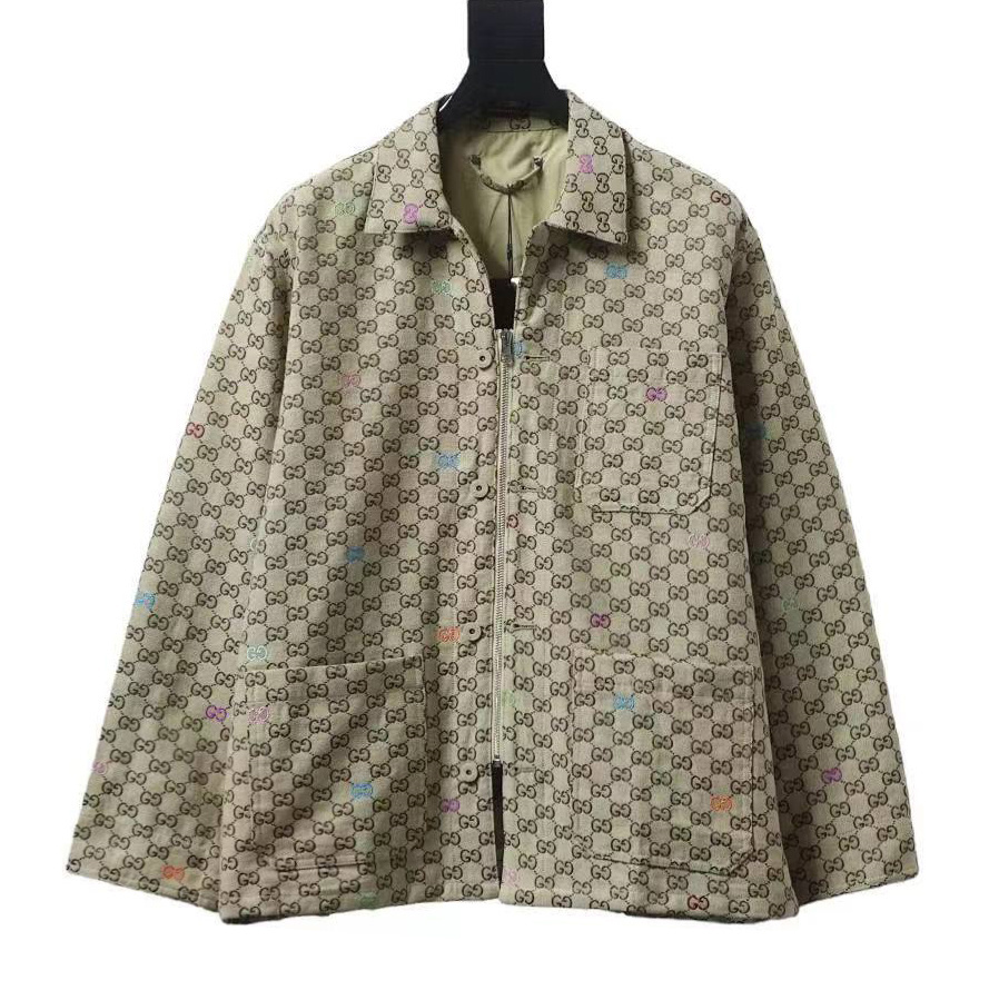    GG multicolor embroidered jacquard canvas zip jacket