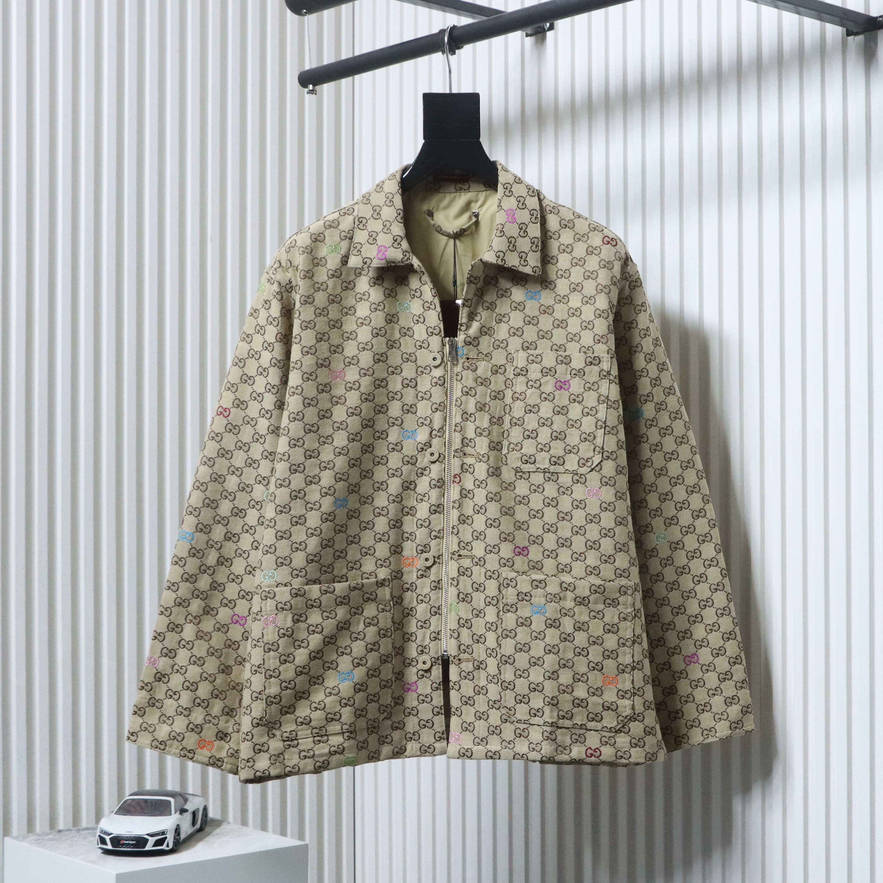    GG multicolor embroidered jacquard canvas zip jacket